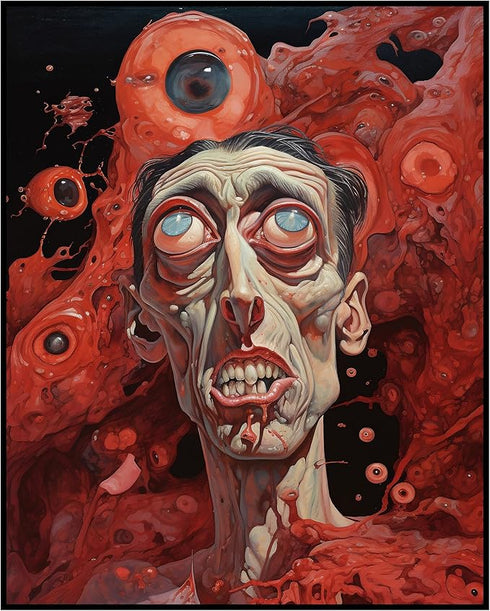 Posterizer 1 pcs-spooky sci-fi alien man-Abstract & Modern Art-Fantasy & Fiction Art-Gift for Art Lovers-Decor for Home & Office- UNFRAMED Wall Ar...