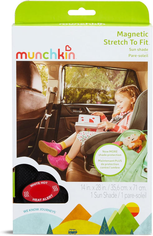 Munchkin® Brica® Magnetic Stretch to Fit™ Sun Shade, Black, 1 Pack...