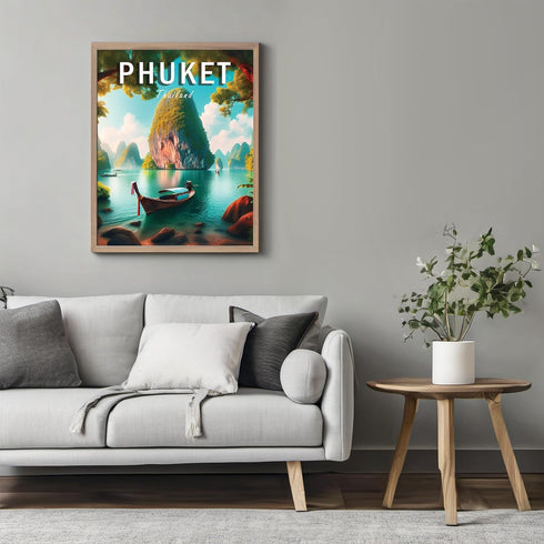 Posterizer 1 pcs-Phuket Thailand Nature Asia Travel Print-Adventure Wall Art-GIft for Men Women Teens-Decor for Home & Office- unframed wall art...