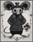 Posterizer 1 pcs- cute mouse in black and white gothic themed art-Gothic Art-Art for Animal Lovers- Living Room Bedroom Decor- unframed wall art...