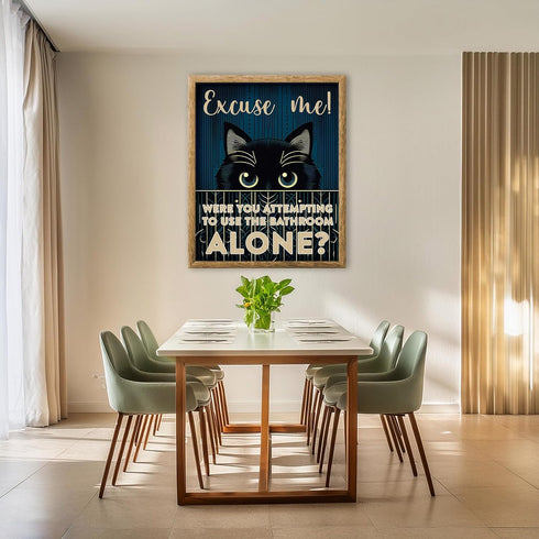 Posterizer 1 pcs-Funny Cat Restroom Print-Art for Animal Lovers-Comedy Art-Gift for Girls, Boys, Teens- Bathroom, restroom Decor- unframed wall ar...