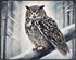 Posterizer 1 pcs-owl in nature-winter snowy scene in oil painting style-4-Art for Animal Lovers-Landscape & Nature Art-Decor for Home & Office- un...