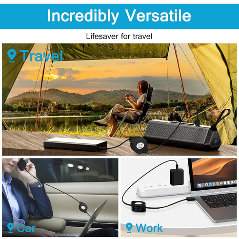 Retractable USB C Cable for Car,3.3ft 3 Pack Android Phone USB C to USB A Cord Fast Charging for Samsung Galaxy S24/S24 Ultra/S24 Plus/S23/S22/A55...