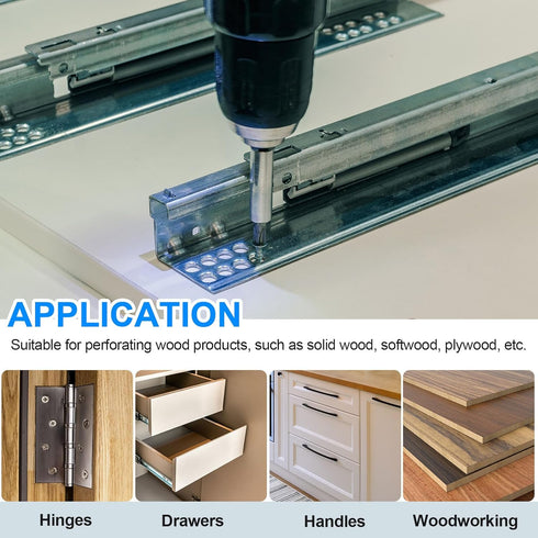 16pcs Self Centering Drill Bit Set 5/64" - 1/4" Door Hinge Drill Bit High Speed Steel Hex Shank Spring Loaded Woodworking Bits with Hex Key and Ex...