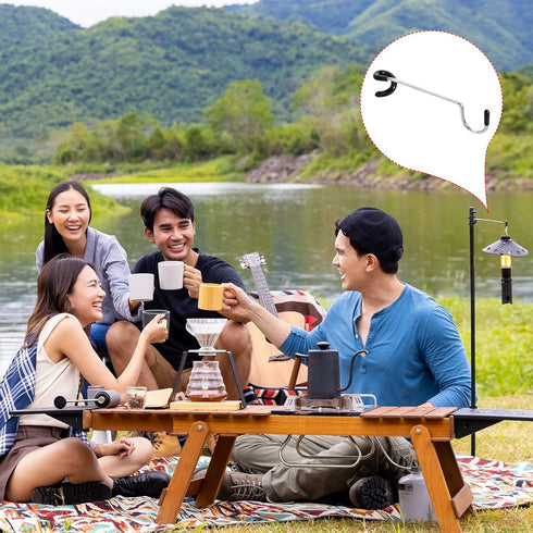 PATIKIL Camping Lantern Hook Hanger, 3 Pack Camping Equipment Non-Slip Tent Lamp Hooks Pole Hanger for Outdoor Hiking, Black...