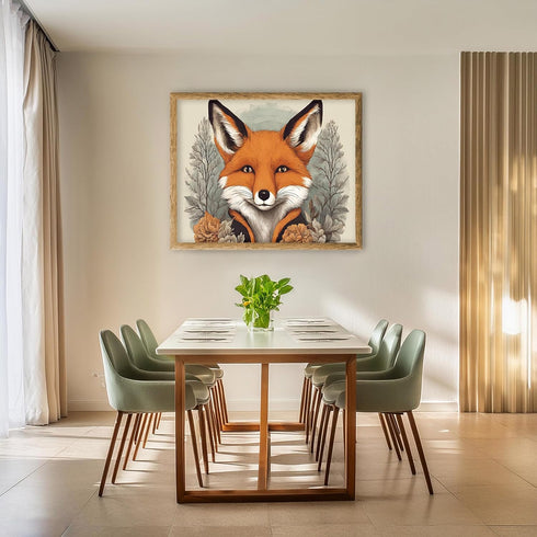 Posterizer 1 pcs- Cute red fox next to trees-Art for Animal Lovers- Gift for Men Women Entrepreneur Teens-Decor for Home & Office- unframed wall a...