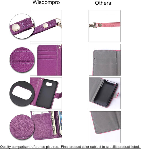 Wisdompro Wallet Case for iPhone 5, for iPhone 5s, for iPhone SE 2016, PU Leather Protective Phone Case Cover with Credit Card Slots and Magnetic ...