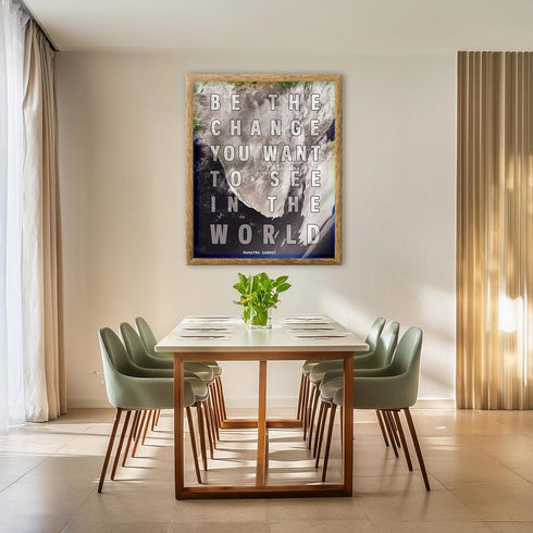 Posterizer 1 pcs-Be The Change You Want To See-Gandhi Quote-Quotes-Motivational & Inspirational Art-Gift For Buddhism Meditation philosophy Fans- ...