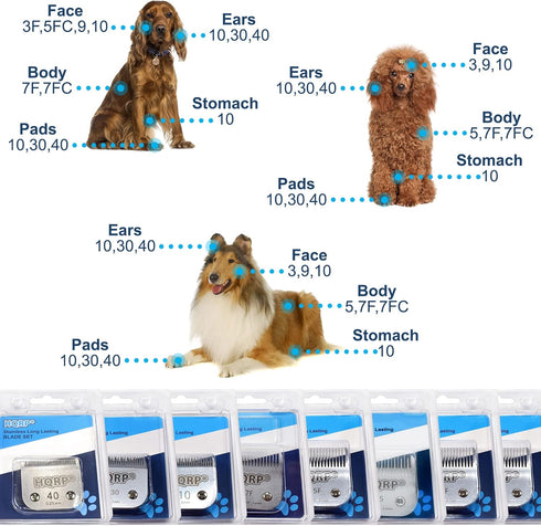 HQRP Animal Clipper Blade Compatible with Oster Size-10 CryogenX Professional 078919-046-005 78919-046 Pet Grooming 76918-126 Classic 76, Star-Teq...