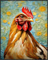 Posterizer 1 pcs- red brown rooster with oil painting background-Art for Animal Lovers-Gift for Art Lovers-Living Room Bedroom Decor- unframed wal...