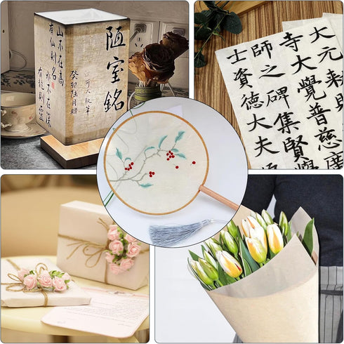 50/100 Sheets A4 Mulberry Paper Sheets Natural Fiber Rice Paper,8.3x11.7in Natural Decoupage Tissue Paper For Writing Painting, Decorative Paper, ...