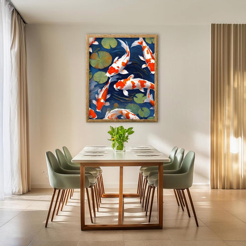 Posterizer 1 pcs- Beautiful gold fish swimming in water print-Art for Animal Lovers- Gift for Men Women Entrepreneur Teens-decor for Bedroom, Offi...