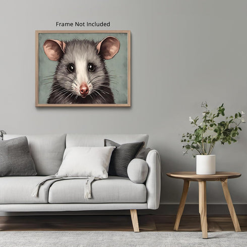 Posterizer 1 pcs- Portrait of a possum with pastel blue background-Art for Animal Lovers- Gift for Men Women Entrepreneur Teens-Living Room Bedroo...