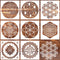 Sacred Geometry Stencil 8x8inch Reusable Hexagon Mandala Stencils Metatron's Cube/The Flower of Life Drawing Templates for Wall Canvas Paper Art C...