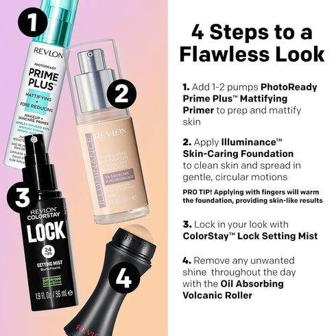 Revlon Illuminance Skin-Caring Liquid Foundation, Hyaluronic Acid, Hydrating and Nourishing Formula with Medium Coverage, 117 Light Beige (Pack of...