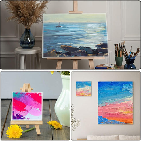 PATIKIL 3x3 Canvas Boards for Painting, 12Pack Cotton Wood Frame Square Triple Primed Stretched Blank Canvas Panel for Acrylic, Oil, Tempera Paint...