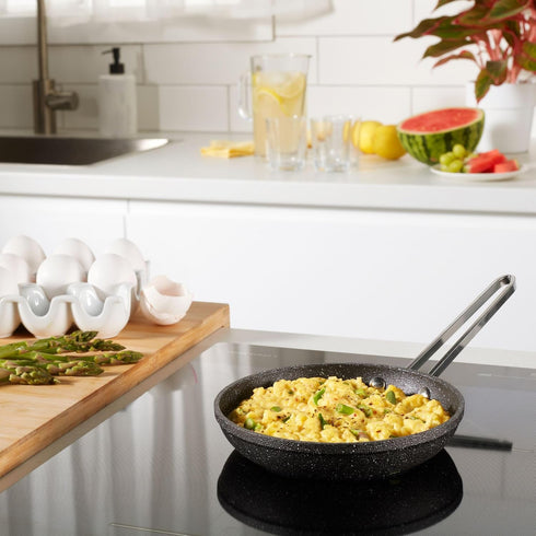 Starfrit The Rock 16cm (6.5") Non-Stick Egg Fry Pan - Durable Forged Aluminum - Oven Safe - PFOA Free - Easy to Clean - Black...