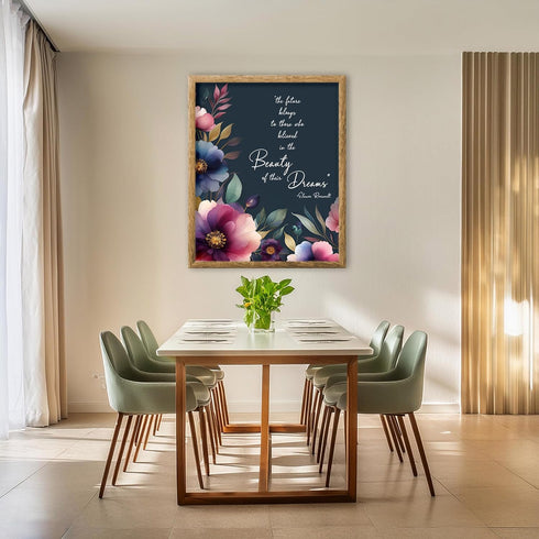 Posterizer 1 pcs-Future belongs to...Eleanor Roosevelt Quote-Quotes-Famous Figures Art Collection- Living Room Bedroom Decor- unframed wall art...