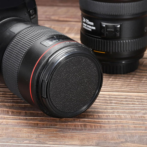 PATIKIL 27mm Lens Cap, 2 Pack Sides Pinch Snap Camera Lens Cover for Front Lens with Cloth, Suitable for 27mm Thread Universal DSLR Lenses, Black ...