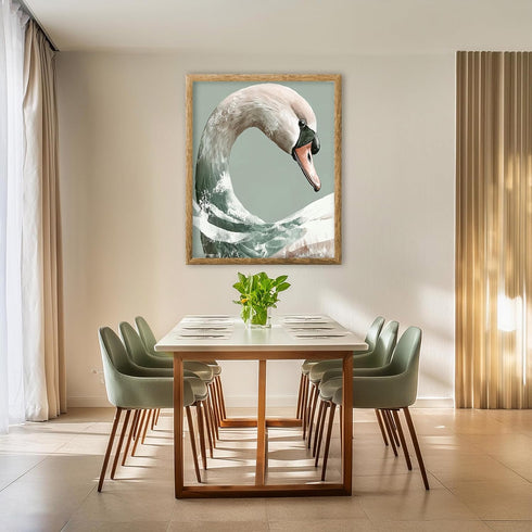Posterizer 1 pcs-graceful beautiful white swan art work 1-Art for Animal Lovers Gift for Men Women Entrepreneur Teens Chic Home Decor- unframed w...