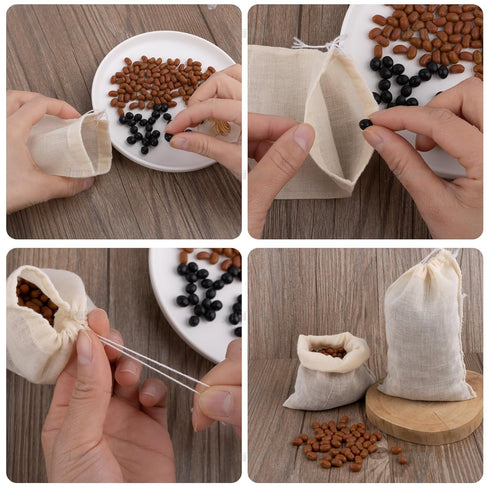 AUEAR, Reusable Drawstring Cotton Soup Bags Coffee Chinese Medicine Tea Bag Brew Straining Herbs Cheesecloth Bone Broth Gravy Stew (12 Pack, 4"x6"...