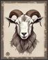 Posterizer 1 pcs- Portrait of a goat in a brown frame-Art for Animal Lovers- Gift for Men Women Entrepreneur Teens-Living Room Bedroom Decor- unfr...