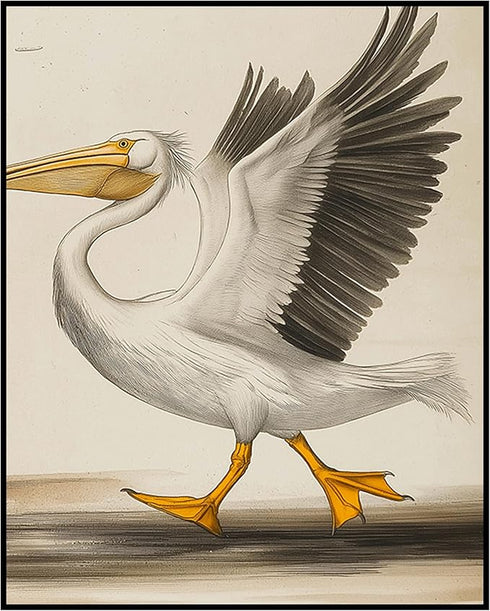 Posterizer 1 pcs-White Pelican detailed art work 4-Art for Animal Lovers-Collectibles & Fine Art-Decor for Home & Office- unframed wall art...