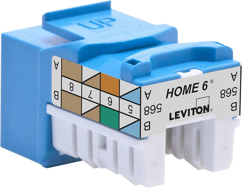 Leviton 61HOM-RL6 Home 6 Snap-In Connector, T568A/B Wiring, Blue......