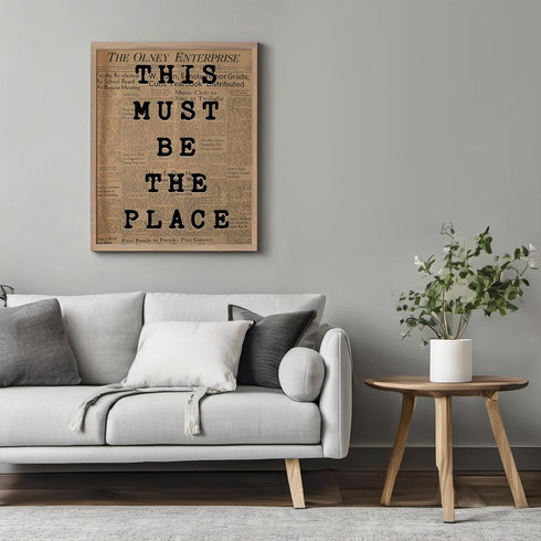 Posterizer 1 pcs-Retro Dictionary print-this must be the place-Quotes and Poems-Motivational & Inspirational Art-Decor for Home & Office- unframed...