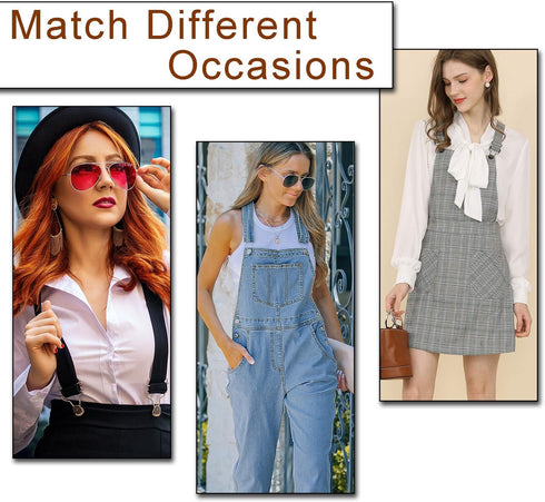 6 Sets Metal Overalls Buckles, 1-1/2" Overall Replacement Clasp Clips with Adjustable Tri Glide Slide Buckle and Buttons for Jeans Suspender, Bib ...