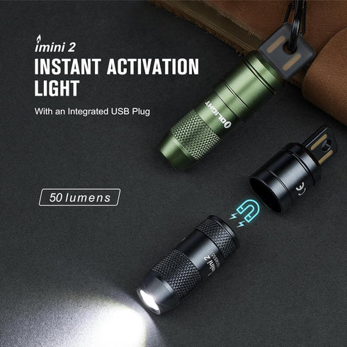 OLIGHT IMINI 2 EDC Rechargeable Keychain Flashlight, 50 Lumens Compact and Portable Mini Light, Tiny LED Keyring Lights with Built-in Battery Idea...