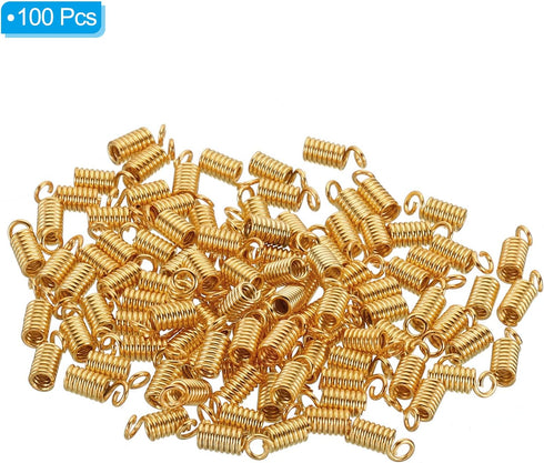 PATIKIL Cord End Caps, 100Pcs 3x7mm Metal Spring Coil End Tips Crimp Terminators Caps for Jewelry Making Bracelets Necklace DIY Crafting, Rose Gol...