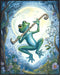 Posterizer 1 pcs-whimsical forest scene-frog playing music 3-Art for Animal Lovers-Fantasy & Fiction Art-Gift for Daughter, Son, Kids- unframed wa...