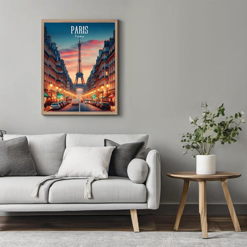 Posterizer 1 pcs-Paris Eiffel Tower traditional travel print-Adventure Wall Art-GIft for Men Women Teens-Decor for Home & Office- unframed wall ar...