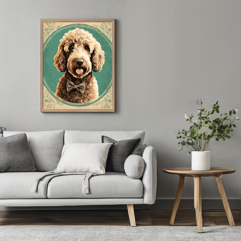 Posterizer 1 pcs-cute fluffy dog with chic background-Art for Animal Lovers-GIft for Men Women Teens-Decor for Home & Office- unframed wall art...