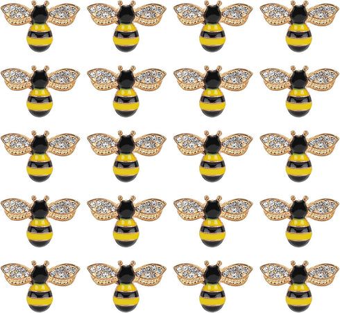 AUEAR, Alloy Bee Charm Pendants Rhinestone Enamel for DIY Craft Wedding Decoration Jewelry Making Necklace Bracelet (Style A, 20 Pack)...