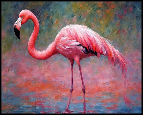 Posterizer 1 pcs- pretty pastel pink flamingo in nature-Art for Animal Lovers-Landscape & Nature Art- Living Room Bedroom Decor- unframed wall art...