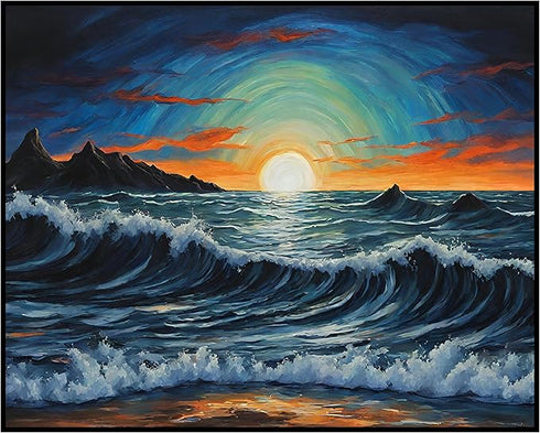 Posterizer 1 pcs- beach and the sea-abstract art 9-Landscape & Nature Art-Floral Botanical Art- Decor for Home & Office- unframed wall art...