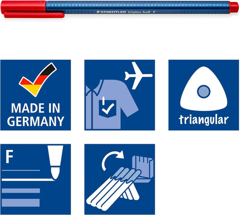 STAEDTLER Triangular Ballpoint Pen Triplus ball Ergonomic Triangular Shape Line Width F 437 FSB4...
