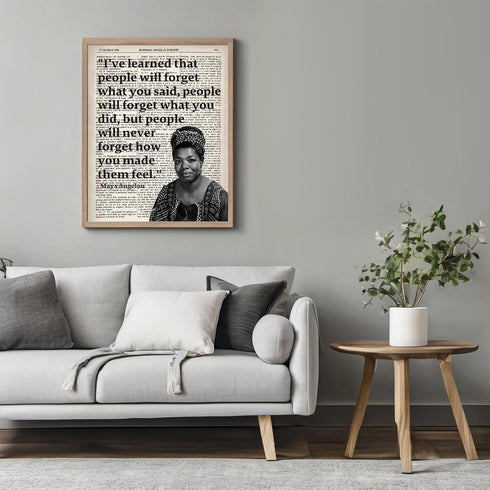 Posterizer 1 pcs-People Will Forget-Maya Angelou-Quotes-Afro-American Art Collection- Living Room Bedroom Decor- unframed wall art...
