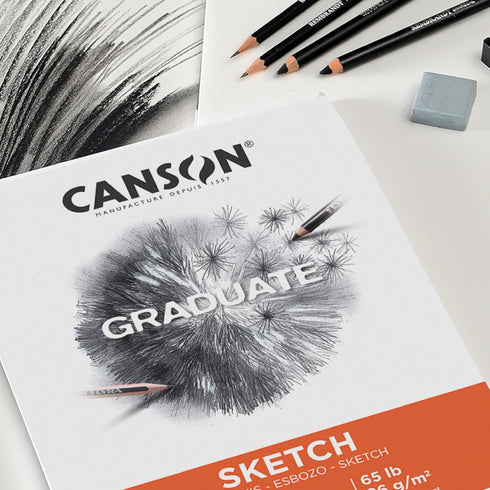 Canson Graduate Sketch Pad, Foldover, 9x12 inch, 40 Sheets | Artist Paper for Adults and Students - Drawing, Sketching and Art Journaling...