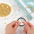 1800Pcs Silver & Gold Round Spacer Beads 3 Sizes Smooth Loose Ball Beads Alphabet Pearls Beads and 2 Rolls Elastic String for DIY Craft Making Sup...