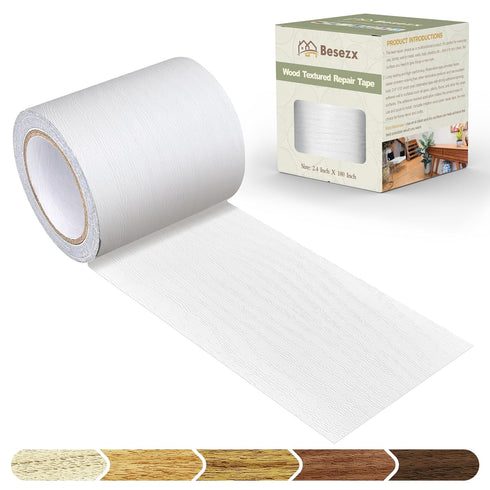Wood Grain Tape, 2.4" X15', Self Adhesive Wood Grain Repair Patch for Tables, Chairs, DIY,Baseboards, Doors, Windows, Floors and Furniture Renovat...