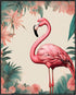 Posterizer 1 pcs-abstract retro design of flowers and flamingo 5-Art for Animal Lovers-GIft for Men Women Teens-Decor for Home & Office- unframed ...