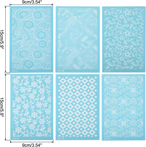 PATIKIL Polymer Clay Silk Screen,6pcs Silk Screen Stencils Reusable 6 Patterns Cute 5.9x3.5 inch for Polymer Clay Christmas Jewelry Making,Plants,...