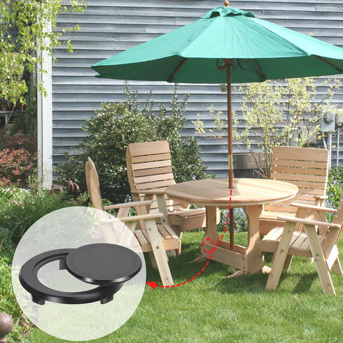PAGOW 4 Pack Patio Table Umbrella Hole Ring and Cap Set, 2 Inch Patio Garden Beach Table Umbrella Plug, Standard Size Umbrella Thicker Hole Ring P...