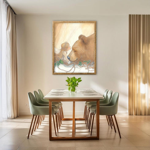 Posterizer 1 pcs-enchanting whimsical fairy and a bear poster 3-Art for Animal Lovers-Kids Room Art-Gift for Daughter, Son, Kids Decor for nursery...