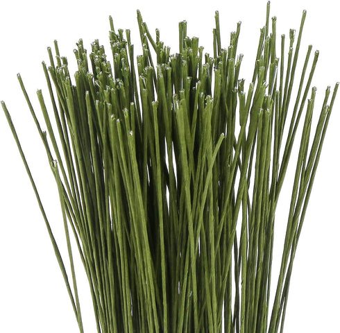 CCINEE 26 Gauge Dark Green Floral Wire Stem for Flower Arrangement Craft Supply,16 Inch,200PCS...