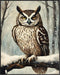 Posterizer 1 pcs-owl in nature-winter snowy scene in oil painting style-12-Art for Animal Lovers-Landscape & Nature Art-Decor for Home & Office- u...