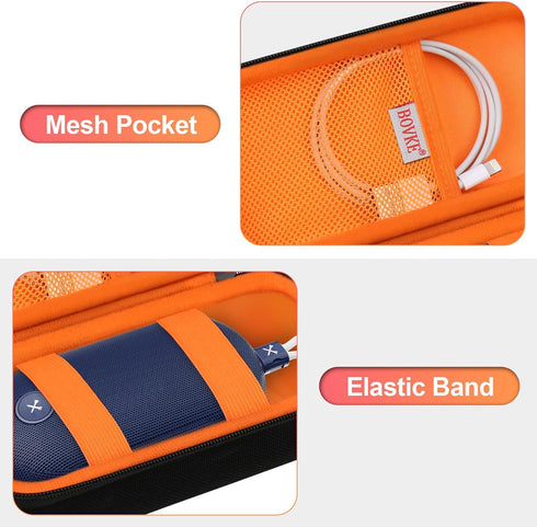 BOVKE Carrying Case Compatible with Blue Tees Golf Player Go Compact GPS Speaker Bluetooth Music & Audible GPS Portable Speaker, Mesh Pocket for C...
